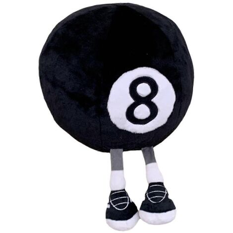 Peluche boule noire de billard n° 8 (dessin animé) (1/5)
