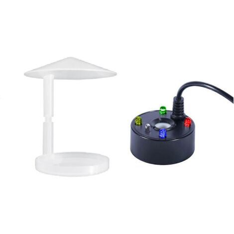 Brumisateur ultrasonique USB 4 LED avec protection anti-éclaboussures, humidificateur d'air, noir et blanc (1/5)
