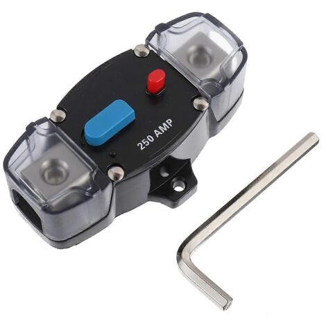 Disjoncteur à réarmement automatique 250 A 12-48 V CC pour automobile et camping-car (noir) (1/5)