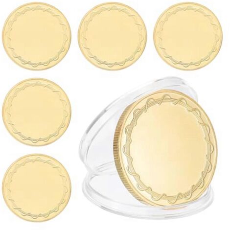 Lot de 6 pièces vierges à graver, 40 mm, or (1/5)
