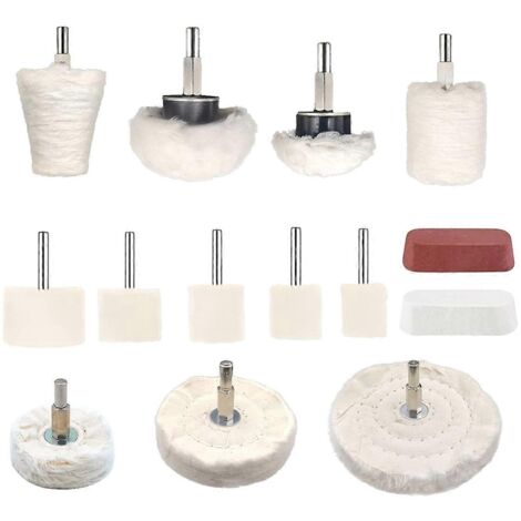 Kit de 14 disques de polissage pour perceuse, tampons de polissage blancs (1/5)