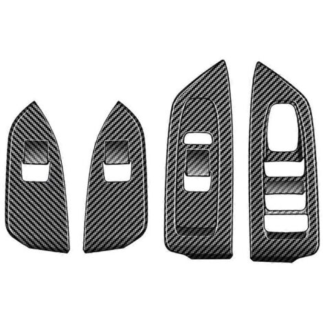 Panneau de commande de lève-vitre de voiture pour conduite à gauche, motif fibre de carbone (1/5)