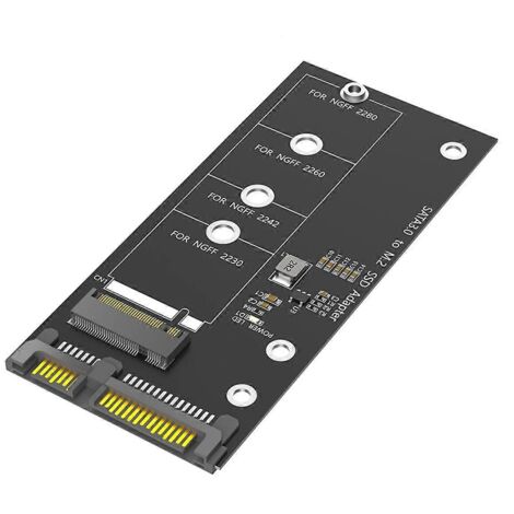 Carte adaptatrice M.2 NGFF vers SATA Clé B/SSD à clés B et M (non compatible avec les SSD M.2 NVMe) Noir (1/5)
