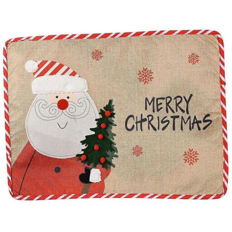 Fournitures de décoration de Noël - Sets de table brodés représentant un vieil homme (voir photo) (1/5)
