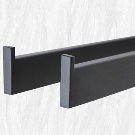 Porte-serviettes en acier inoxydable, barre porte-serviettes pour salle de bain ou cuisine, noir (1/5)
