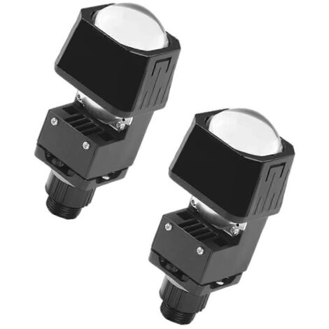 Lentille de projecteur de phare LED bi-LED Matrix pour voiture et moto, noire (1/5)