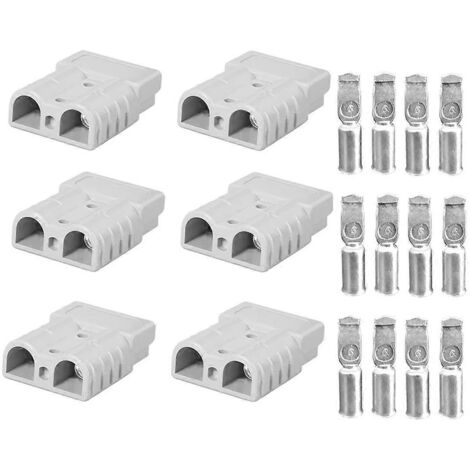 Connecteur de batterie 50 A 600 V pour borne de câble Anderson (lot de 6), gris (1/5)