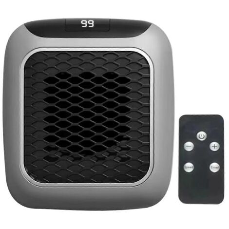 Mini chauffage d'appoint 800 W pour la maison, petite salle de bain, ventilateur de chauffage mural, prise UE, gris (1/5)