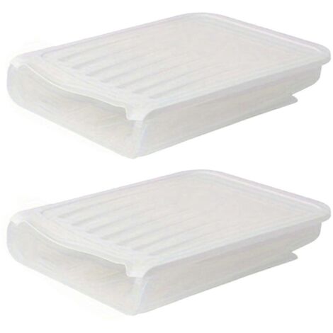 Boîte à œufs automatique à roulettes, bac à œufs pour réfrigérateur, panier à œufs blancs (1/5)