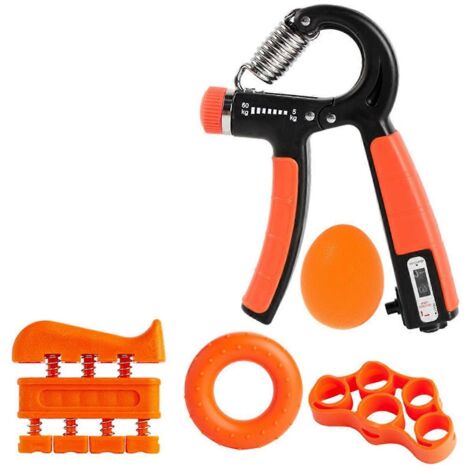 Ensemble de cinq pièces pour l'entraînement des poignets, couleur orange. (1/5)