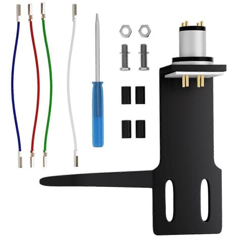 Cellule phono universelle de remplacement pour platine vinyle, montage sur porte-cellule, noire (1/5)