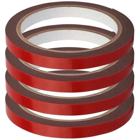 rouleaux de ruban adhésif double face pour voiture, adhésif de fixation puissant, rouge (1/5)