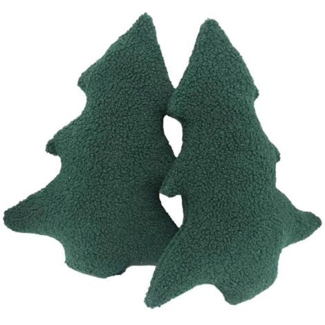 Coussins décoratifs en forme de sapin de Noël vert granuleux (1/5)
