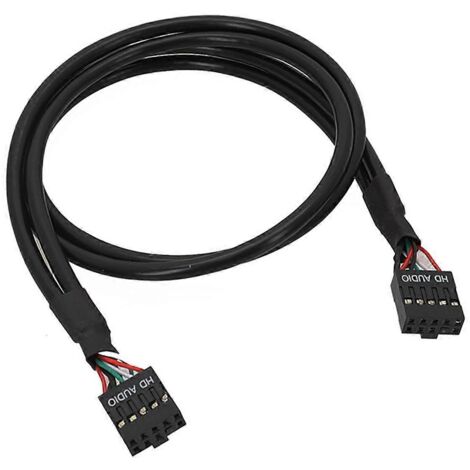 Câble adaptateur USB 2.0 9 broches femelle-femelle, noir (1/5)
