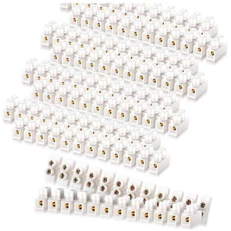 50 borniers à vis blancs, connecteurs à double rangée, blanc électrique (1/5)
