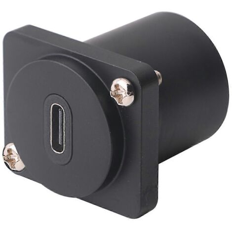 Adaptateur rond d'extension femelle-femelle pour montage sur panneau FF, noir (1/5)