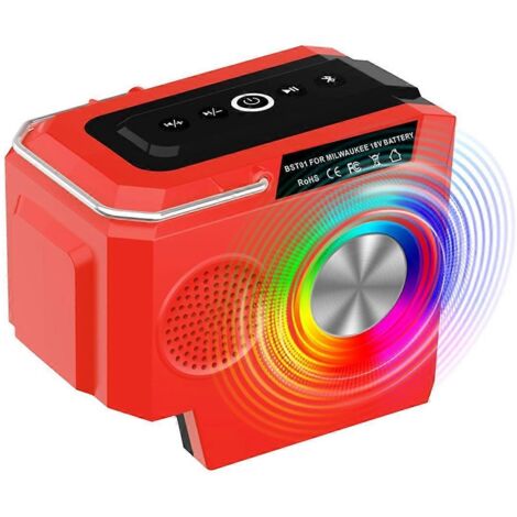Enceinte Bluetooth sans fil à piles pour le camping (rouge) (1/5)
