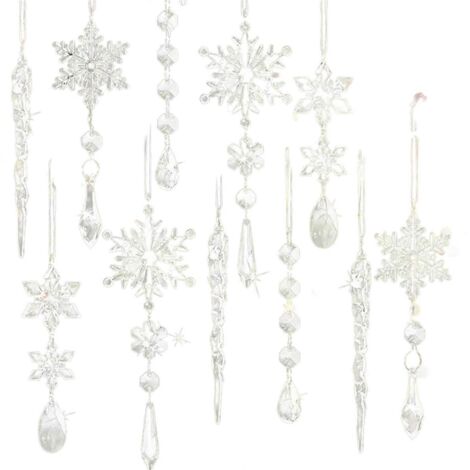 Ensemble de 10 décorations de Noël en cristal acrylique transparent (1/5)