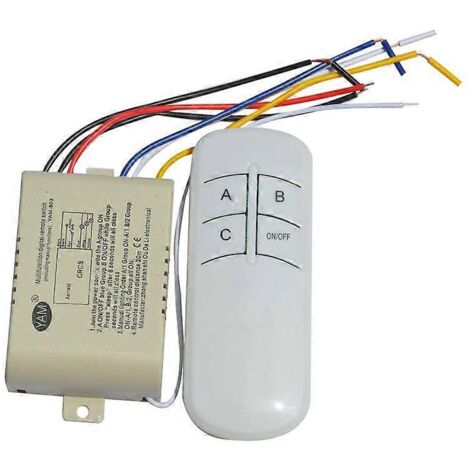 Récepteur de télécommande sans fil marche/arrêt à 3 voies pour lampe 220 V (voir illustration) (1/5)
