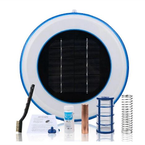 Ioniseur solaire pour piscine, purificateur d'eau aux ions cuivre et argent (blanc)
