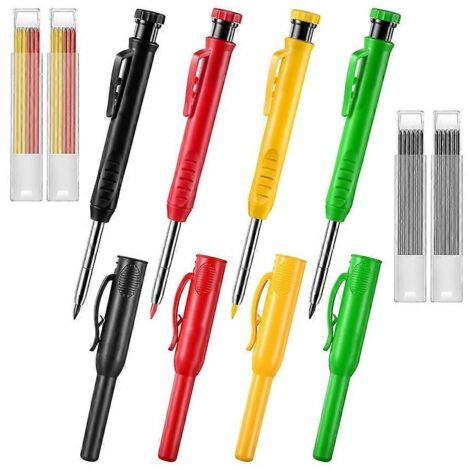Ensemble de 4 porte-mines de charpentier et 24 recharges (voir photo). (1/5)