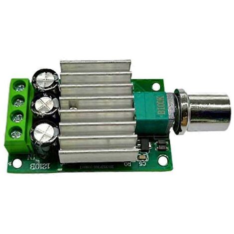 Contrôleur de vitesse PWM pour moteur CC 12 V/24 V 10 A (régulateur de vitesse réglable - Photo couleur) (1/5)