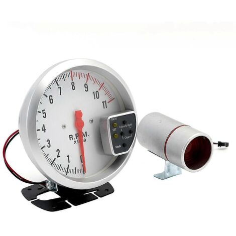 Compte-tours 11 000 tr/min pour voiture, 7 couleurs, 12 V, blanc modifié (1/5)