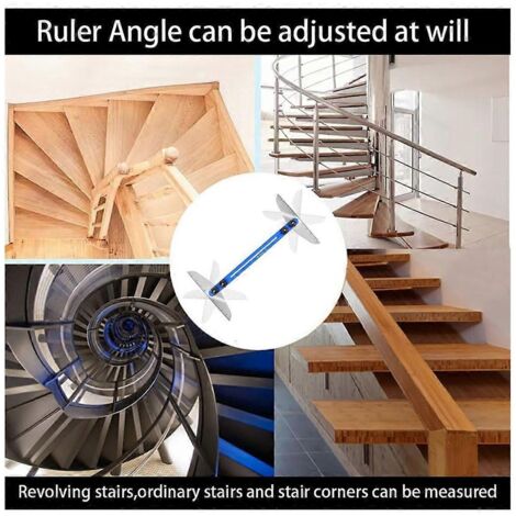 Gabarit de mesure pour marches d'escalier, outil de mesure d'escalier, bleu (1/5)