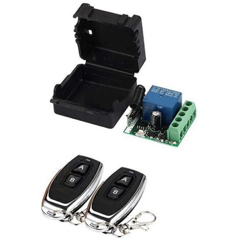 Interrupteur de télécommande sans fil 433 MHz, module récepteur relais 1 canal DC12V, noir (1/5)