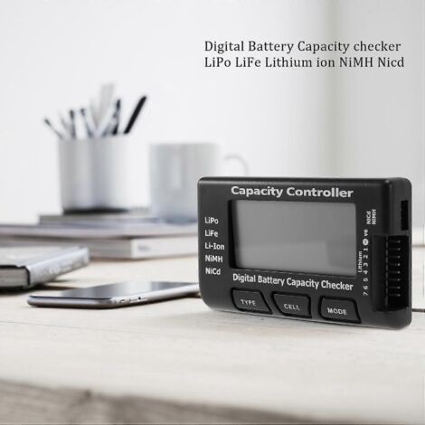 Testeur numérique de capacité de batterie RC-7 pour LiPo, LiFe, Li-ion, NiMH et NiCd. (1/4)