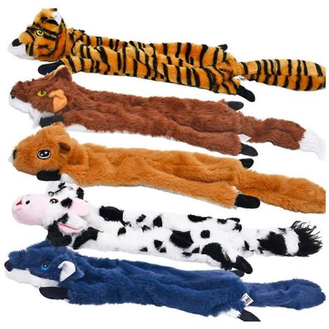 Lot de 5 jouets couineurs pour chiens, peluches sans rembourrage à mâcher, accessoires pour animaux de compagnie, modèles présentés (1/5)