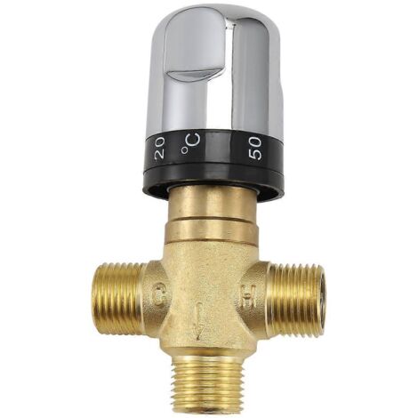 Mitigeur thermostatique en laiton massif G1/2 pour la commande de système de douche, comme illustré (1/5)
