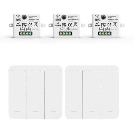 Récepteur relais RF 433 MHz avec 2 commutateurs à 3 voies (voir illustration) (1/5)