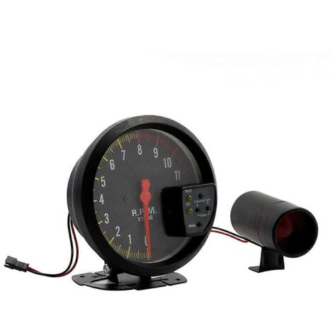 Compte-tours 11 000 tr/min pour voiture, 7 couleurs, 12 V, noir modifié (1/5)