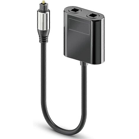 Adaptateur de câble répartiteur audio/vidéo numérique à fibre optique noir (1/5)