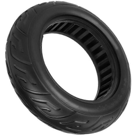 Pneu plein 10x2.70-6.5 pour trottinette électrique, noir, incassable et creux. (1/5)