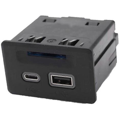 Console centrale de voiture avec port USB et carte SD, hub USB noir (1/5)