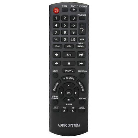 Télécommande de remplacement pour chaîne stéréo compacte (noire) (1/5)