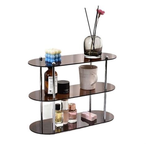 Étagère de rangement décorative à plusieurs niveaux en acrylique style Ins, couleur ambre (1/5)