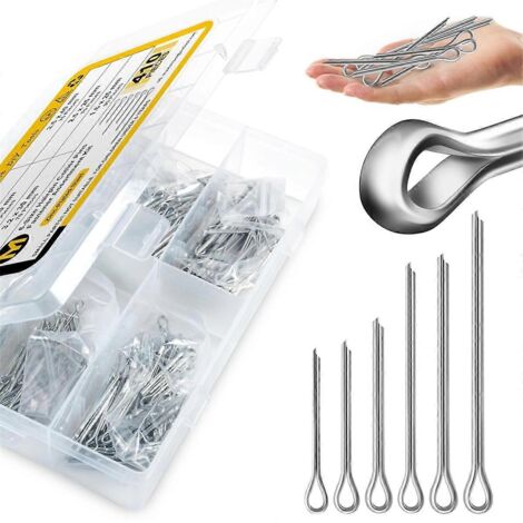 Kit d'assortiment de 410 goupilles fendues métalliques pour camions (voir photo). (1/5)