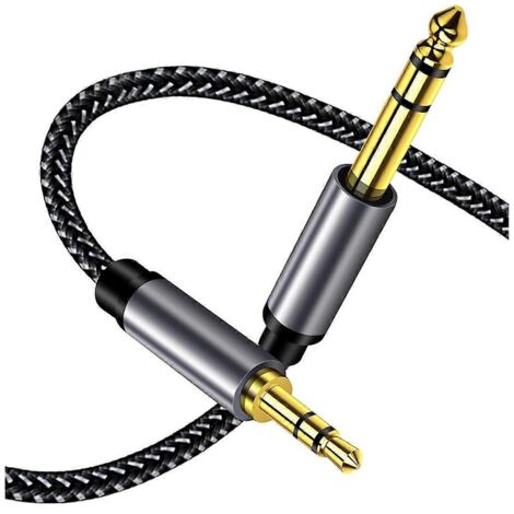 Câble auxiliaire jack 6,35 mm vers 3,5 mm pour clavier électronique et guitare (voir illustration)