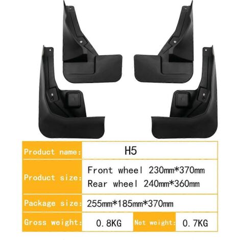 Lot de 4 garde-boue avant et arrière pour voiture, accessoires noirs (1/5)