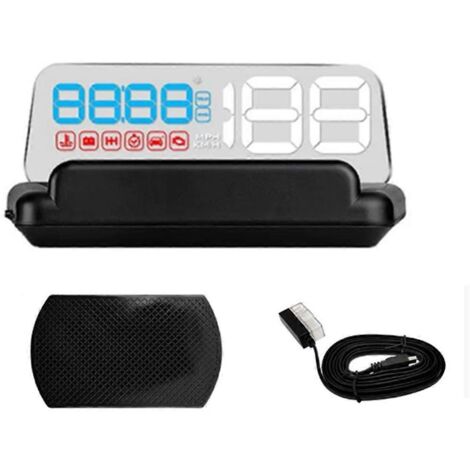 Affichage tête haute OBD pour voiture, projecteur de vitesse pour compteur de vitesse sur pare-brise (comme illustré) (1/5)
