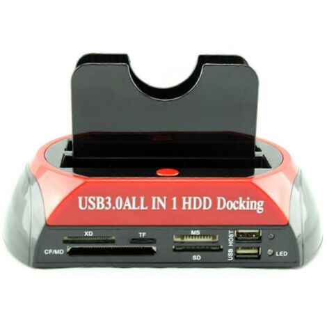 Station d'accueil double baie pour disques durs, USB 3.0, SATA, IDE, connecteurs européens 2,5 et 3,5 pouces (illustrés) (1/5)