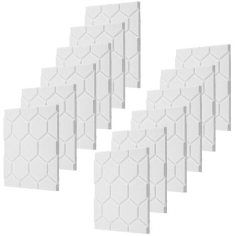 Panneaux acoustiques muraux insonorisés auto-adhésifs, lot de 12, blancs (1/5)