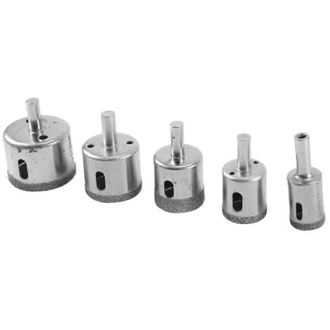 Jeu de 5 forets diamantés de 20 à 42 mm pour la découpe de carrelage (argent) (1/5)
