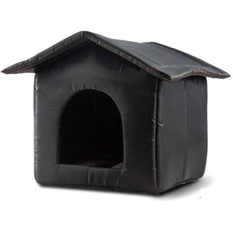 Nid pour chat imperméable d'extérieur, garde-manger chaud, niche noire (1/5)