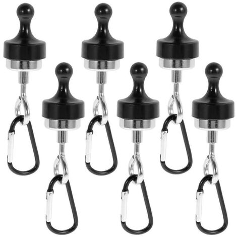 Lot de 6 crochets magnétiques pour auvent de tente de camping portable, noirs (1/5)
