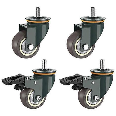 Roulettes pivotantes, 4 pièces, filetage M16, roues robustes, comme illustré (1/5)