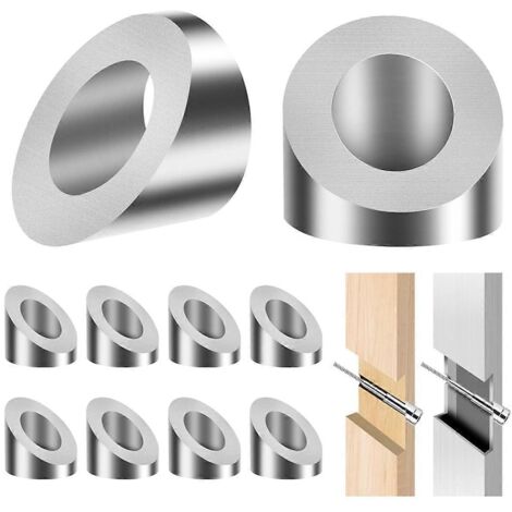 Rondelles biseautées à 33° de 9 mm, pour kit de quincaillerie de garde-corps à câbles de 8 mm, argent (1/5)